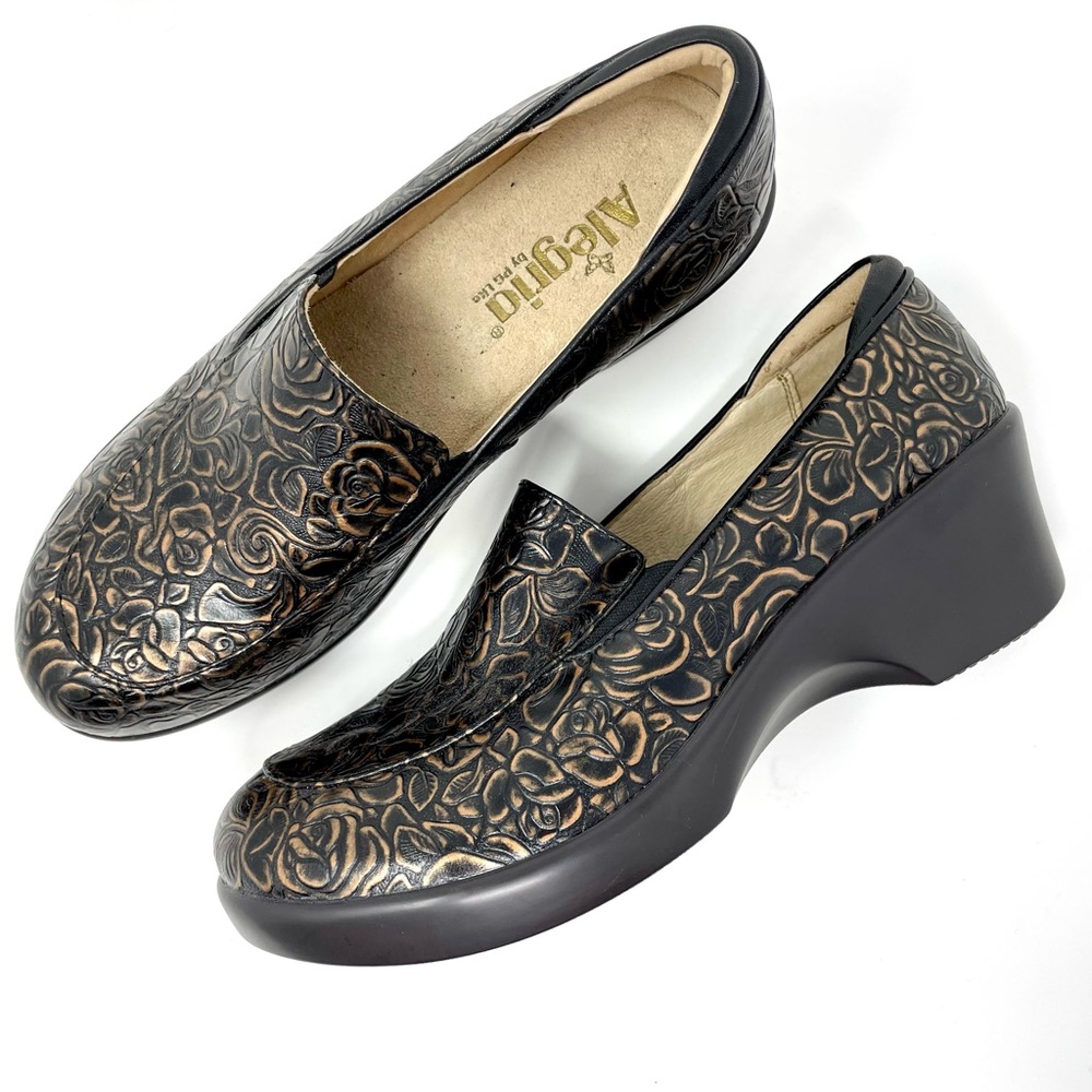 Alegria Emma Bronze Bouquet Shoe Clog by PG Lite size 38